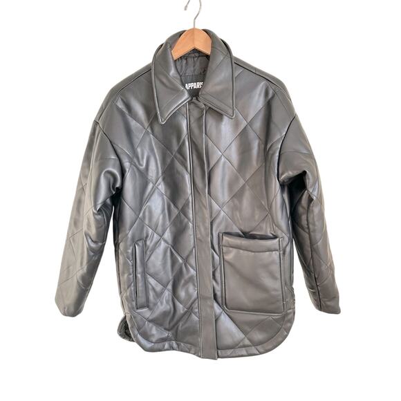 APPARIS Stevie Quilted Faux Leather Shirt Jacket XS NWT - Picture 9 of 14